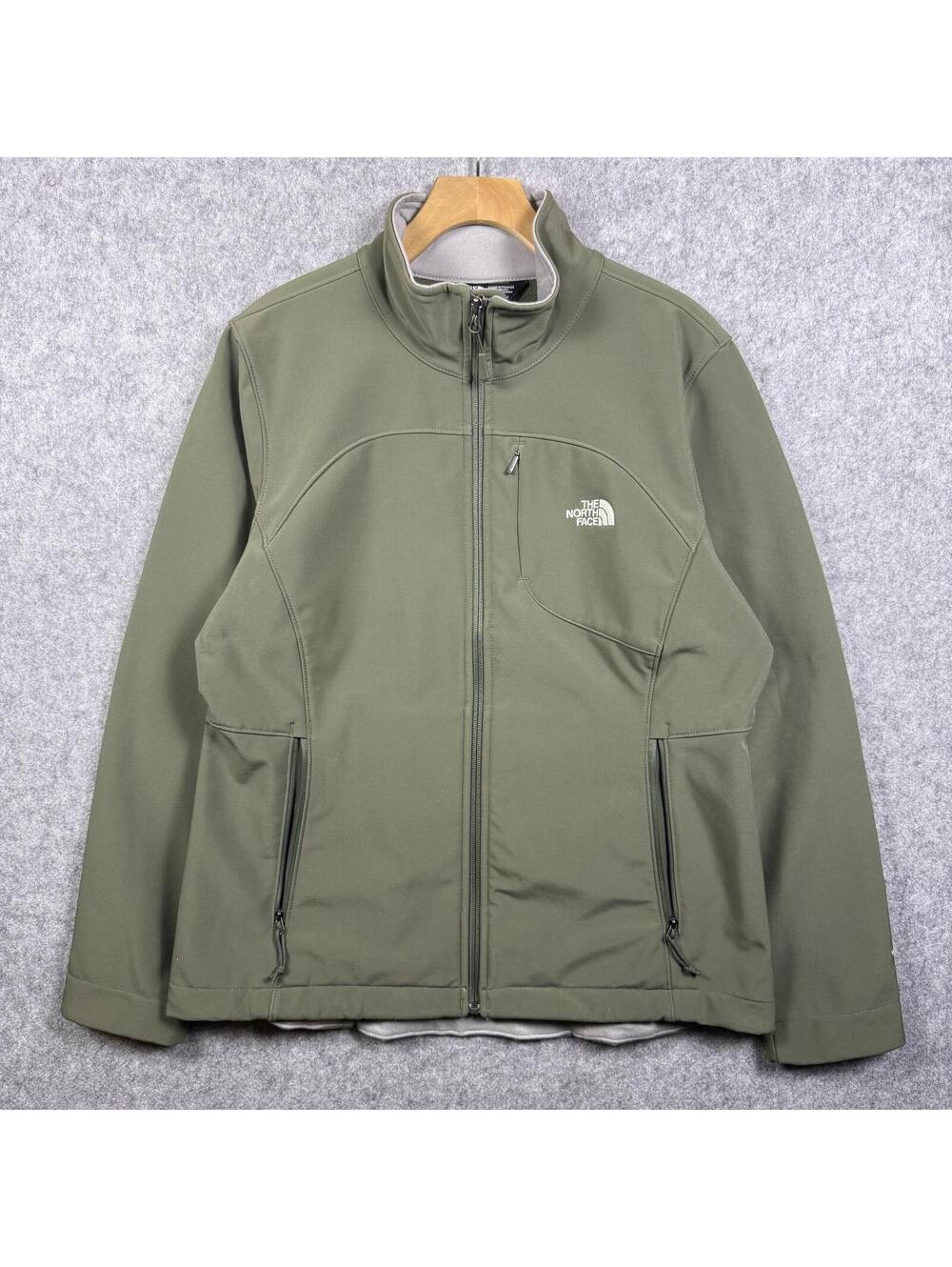 The North Face Apex Bionic Softshell Full Zip Jacket Olive Green L